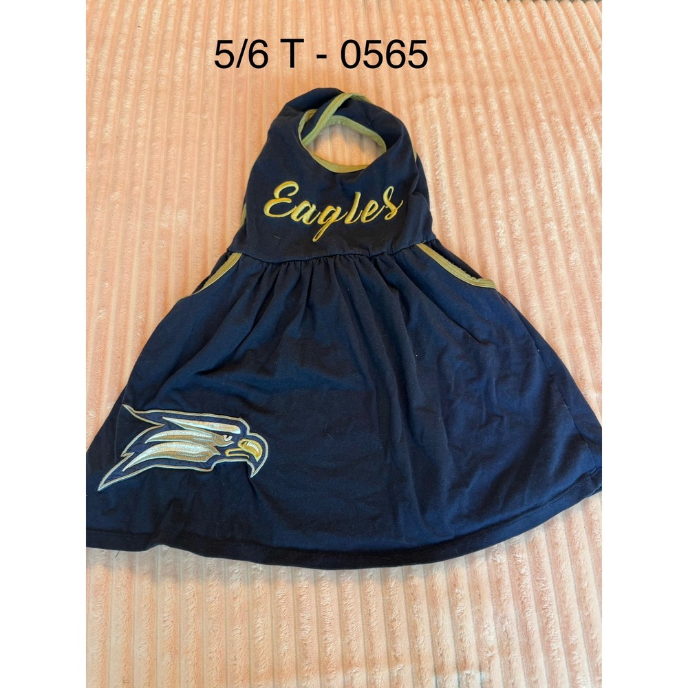 Georgia Southern Eagles Girls Halter Dress Navy Blue Gold Size 5/6T GSU Fan Gear